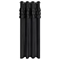 Zasłona czarna zdobiona falbanami z welwetu 140x250 cm przelotka SAMI Eurofirany