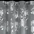 Zasłona stalowo, srebrna zdobiona nadrukiem połyskijących kwiatów 140x250 cm przelotka - CELIA Eurofirany