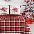 Pościel świąteczna 140x200 cm bawełniana kolor czerwony, biały z motywem kraty BLISS Eurofirany