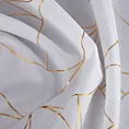 Zasłona biało, złota zdobiona błyszczącym nadrukiem geometrycznym z tkaniny typu oxford 140x250 cm przelotka EVI Eurofirany