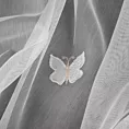 Tkanina firanowa typu aden z ozdobnym haftem motyli zakończona szwem obciążającym Eurofirany