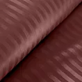 Pościel 160x200 cm satyna bawełniana kolor burgundowy w drobne prążki VERA Eurofirany