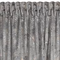 Zasłona stalowo, szampańska z błyszczącym wzorem liści bananowca z miękkiego welwetu 135x270 cm taśma TULIA Eurofirany