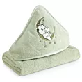 Ręcznik kąpielowy dziecięcy 100x100 cm bawełniany kolor miętowy z kapturem i aplikacją  400 g/m2 BABY 73 Eurofirany