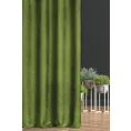 Zasłona szyta na taśmie fala zielona z miękkiej, matowej tkaniny w drobny geometryczny wzór