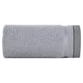Ręcznik kąpielowy 50x90 cm bawełniany kolor srebrny z bordiurą w paski 500 g/m2 ABBIE Eurofirany