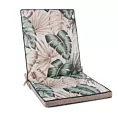 Poduszka na krzesło 42 x 92 x 4 cm wodoodporna kremowo, zielona zdobione motywem egzotycznych liści GARDEN Eurofirany