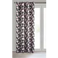 Zasłona czarno, wrzosowa z motywem róż, zaciemniająca 140x250 cm przelotka BELLIS Eurofirany