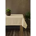 Obrus złoty 145x300 cm o strukturze płótna STELLA 1 z dodatkiem srebrnej nici