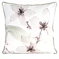 Poszewka na poduszkę dwustronna 60x60 cm welwetowa z motywem roślinnym z wypustką na brzegach biało, pudrowa BIANCA EUROFIRANY PREMIUM