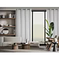 Zasłona biała z żakardowym geometrycznym wzorem z matowego welwetu 140x250 cm przelotka ISLA Eurofirany
