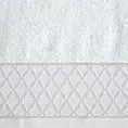 Ręcznik kąpielowy 70x140 cm bawełniany kolor biały zdobiony wzorem geometrycznym 500 g/m2 LAYLA Eurofirany