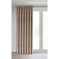Zasłona ciemnobeżowa z welwetowej tkaniny 80x270 cm system flex - MELANIE Eurofirany
