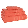 Ręcznik kąpielowy 70x140 cm bawełniany kolor koralowy z ozdobną bordiurą 500 g/m2 MILO Eurofirany