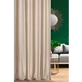 Zasłona szyta na taśmie fala beżowa z miękkiej półmatowej tkaniny welwetowej