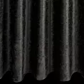 Zasłona szyta na taśmie fala czarna z miękkiej tkaniny welwetowej z efektem kreszowania, wykończona obciążnikiem