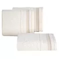 Ręcznik do rąk 30x50 cm bawełniany kolor kremowy w pasy przetykany błyszczącą nicią 500 g/m2 APRIL Eurofirany