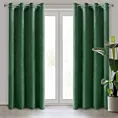Zasłona ciemnozielona z matowego welwetu 215x250 cm przelotka MELANIE Eurofirany