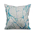 Poszewka szyta turkusowa z gładkiej tkaniny żakardowej z efektem marmuru