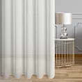 Firana szyta na flexach kremowa z delikatnej matowej etaminy o niestandardowej wysokości 360cm, wykończona obciążnikiem