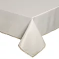Obrus kremowy 140x220 cm LACE z szampańskim haftowanym zdobieniem