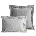 Poszewka na poduszkę  40x60 cm z szenilowej tkaniny srebrna w drobne prążki Eva Minge Elegante Eurofirany