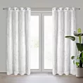 Firana biała z etaminy zdobiona moherową nicią 140x250 cm przelotka MARGARET Eurofirany