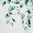 Dekoracja okienna biało, zielona zdobiona subtelnymi listeczkami 350x250 cm taśma BETSY Eurofirany