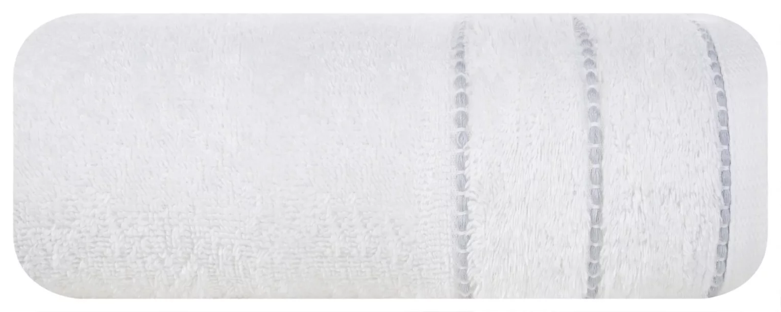 Ręcznik kąpielowy 70x140 cm bawełniany kolor biały z welwetową bordiurą 500 g/m2 JESSI Eurofirany