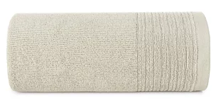 Ręcznik do rąk 30x50 cm bawełniany kolor beżowy zdobiony błyszczącą bordiurą 500 g/m2 LARI Eurofirany