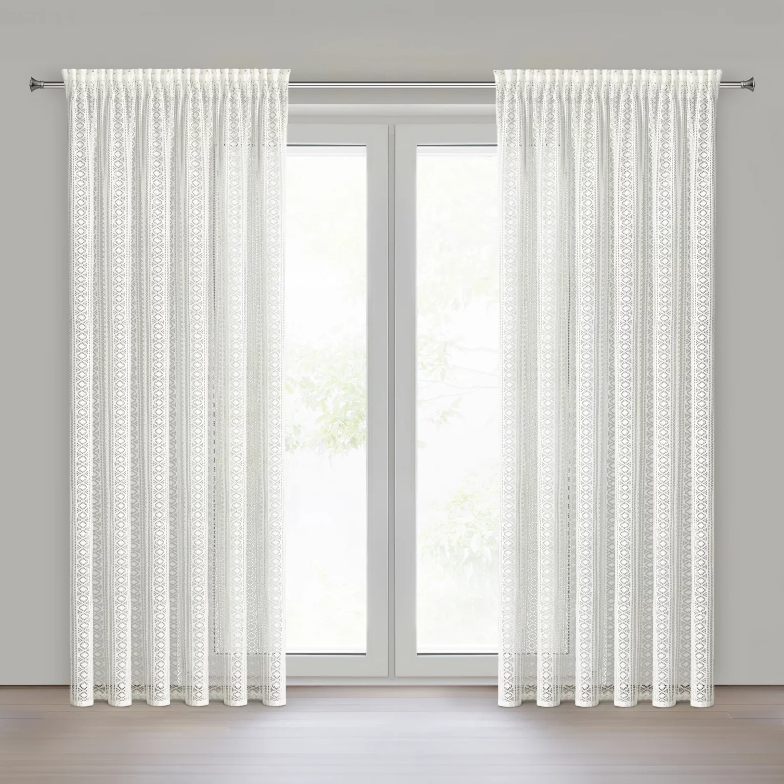 Firana biała w stylu boho 140x250 cm taśma - LILIANA Eurofirany