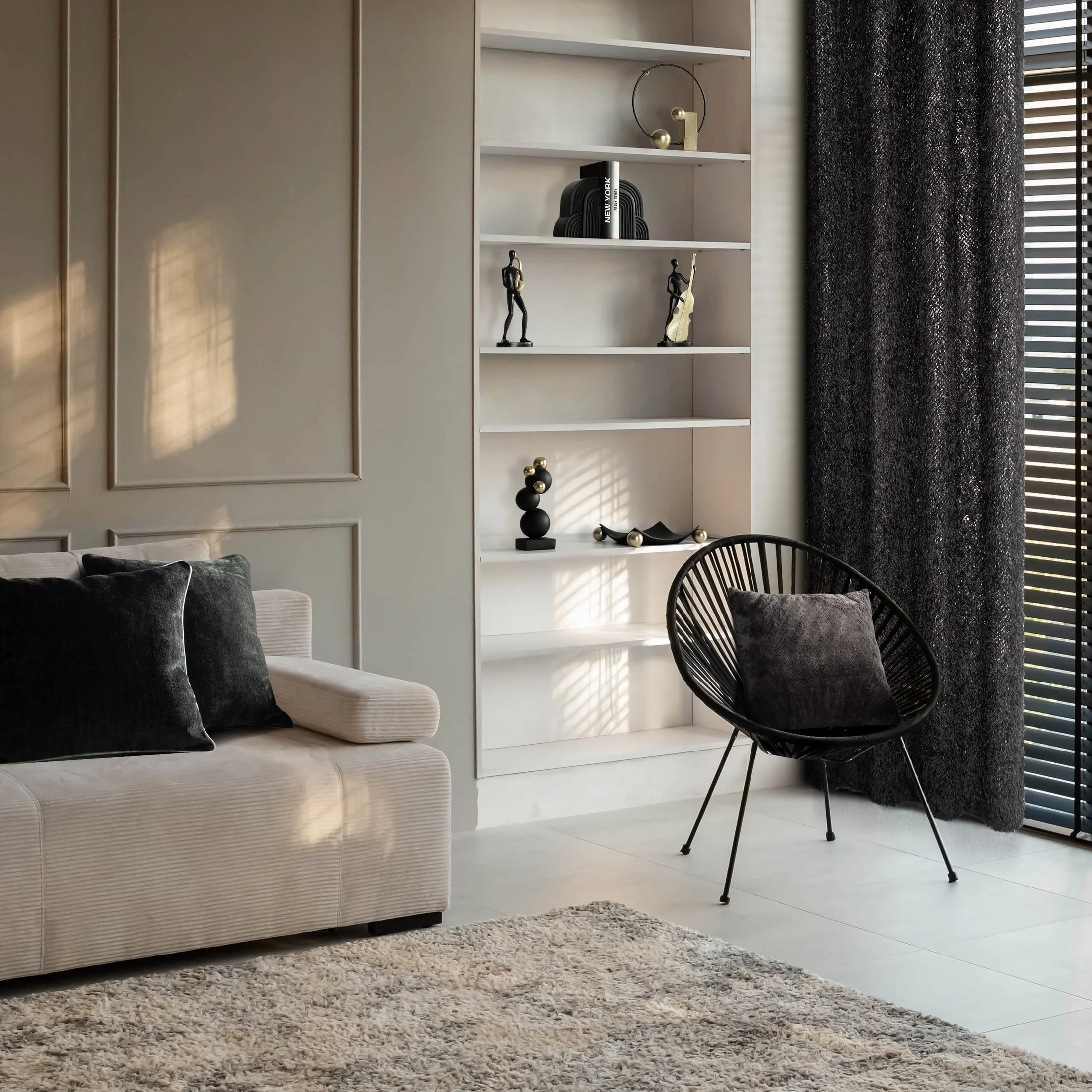 Poszewka na poduszkę 45x45 cm naturalna z szenilowej tkaniny - VANI Eurofirany