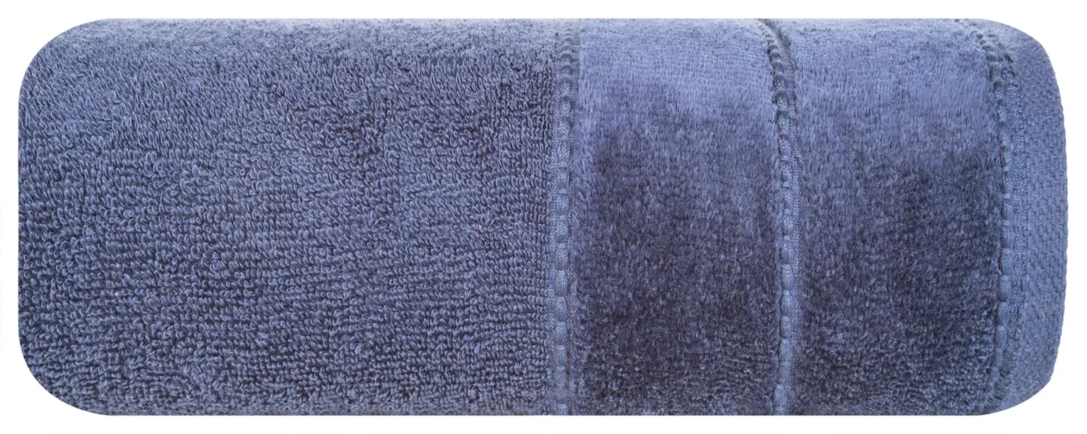 Ręcznik kąpielowy 50x90 cm bawełniany kolor granatowy z welwetową bordiurą 500 g/m2 JESSI Eurofirany