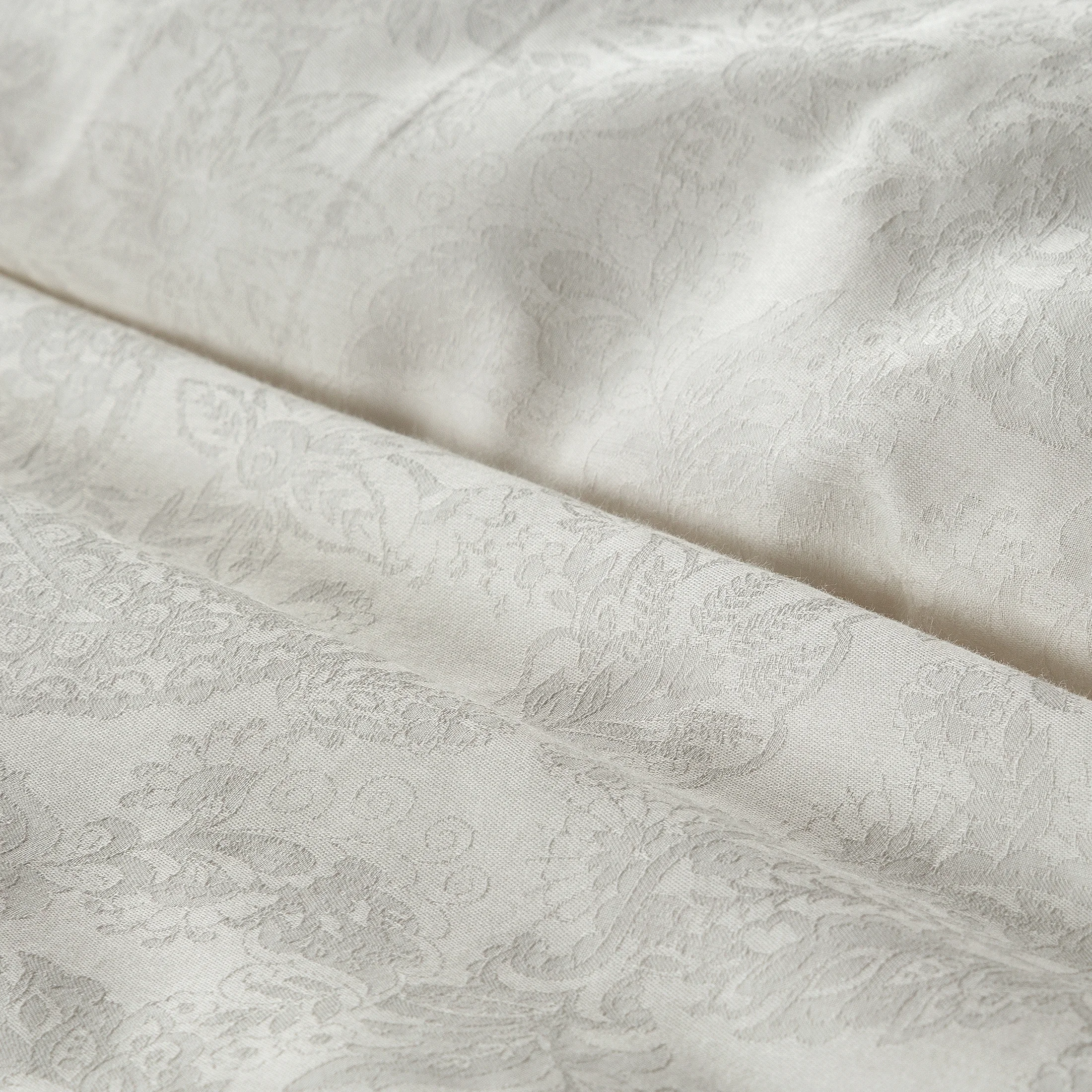 DAMASK 6 KREMOWY KOMPLET POŚCIELI Z ADAMASZKU Z SUBTELNYM WZOREM 160x200 cm EUROFIRANY