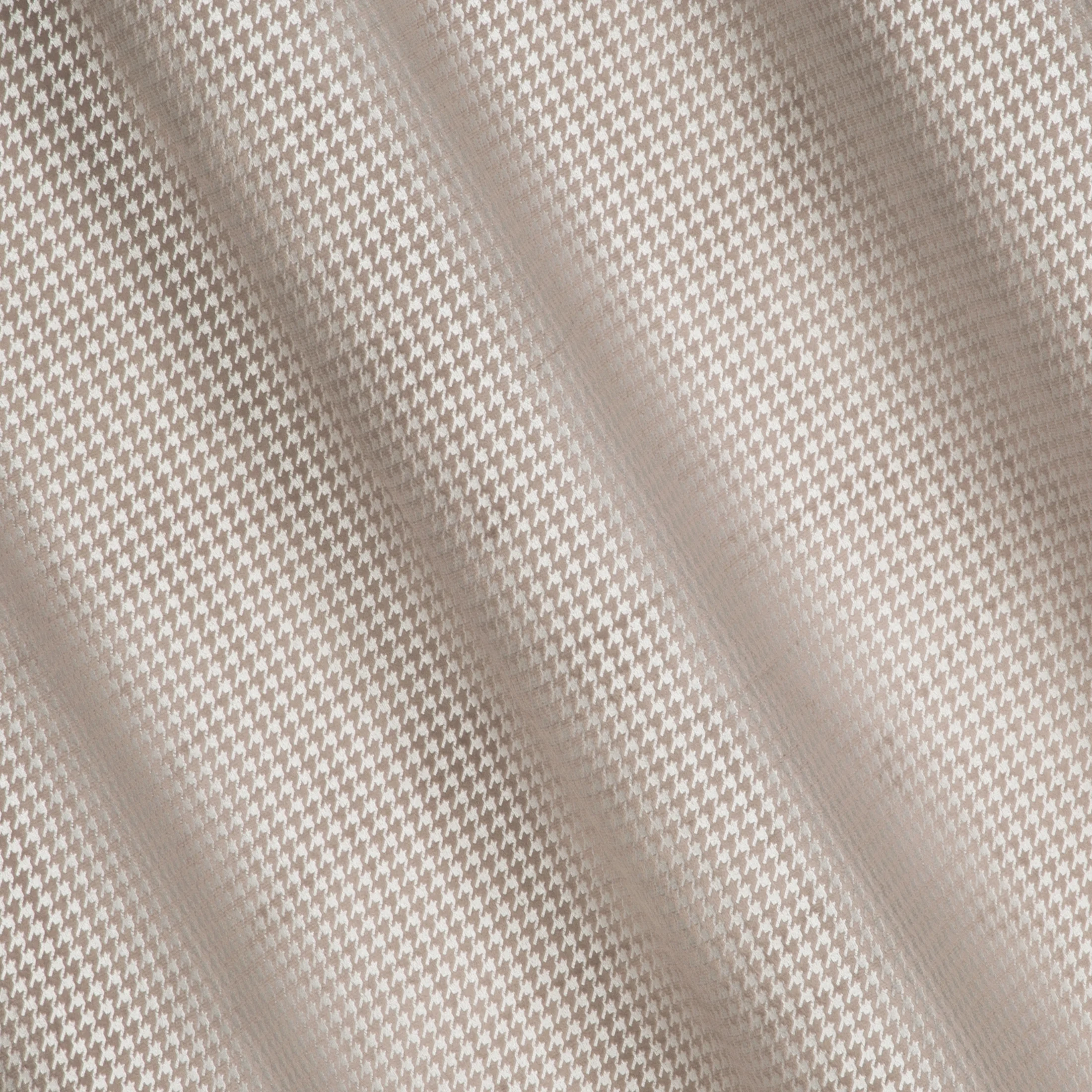 Zasłona beżowo, srebrna z nadrukiem pepitki z welwetu 140x250cm przelotka DARCY Eurofirany