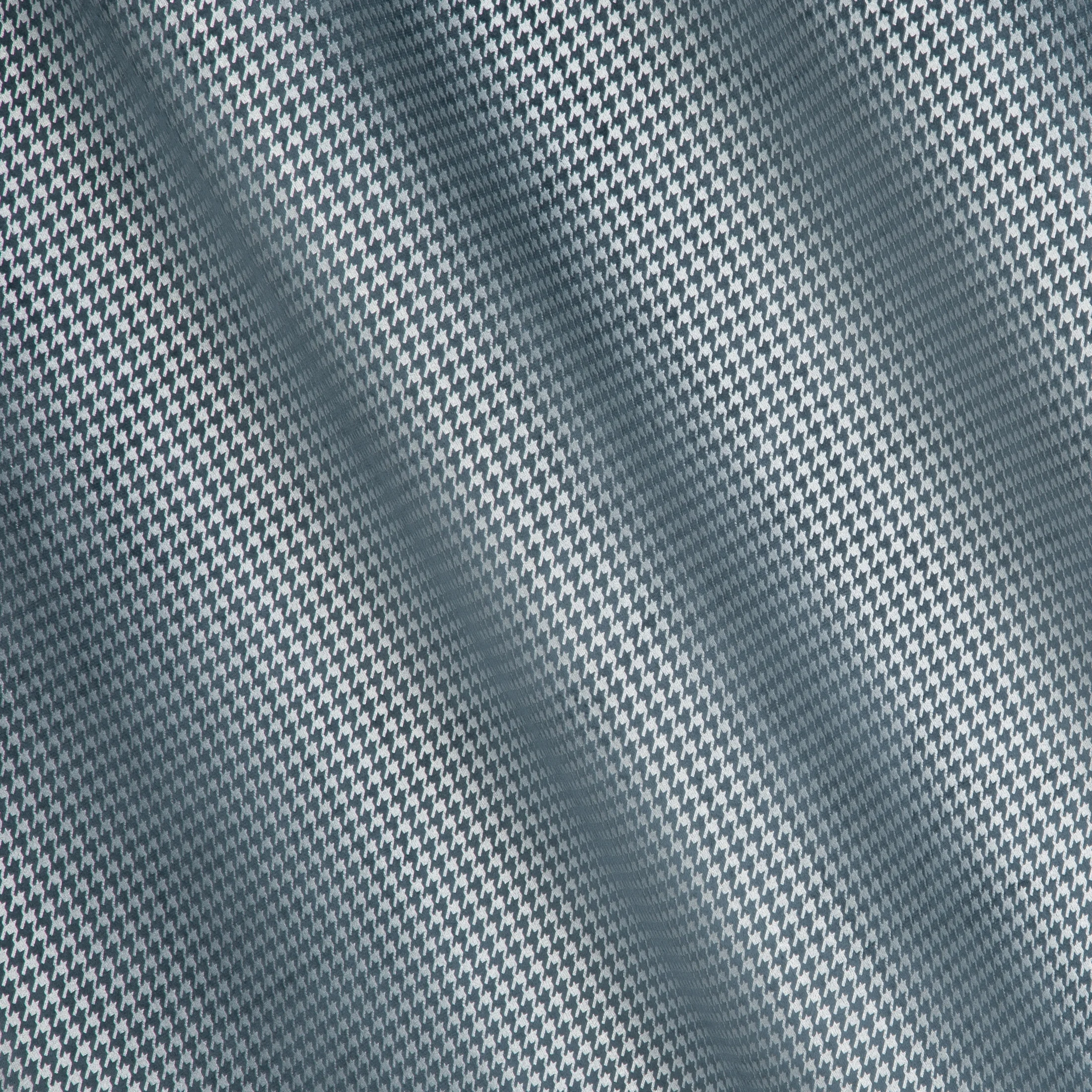 Zasłona granatowo, srebrna z nadrukiem pepitki z welwetu 140x250cm przelotka DARCY Eurofirany