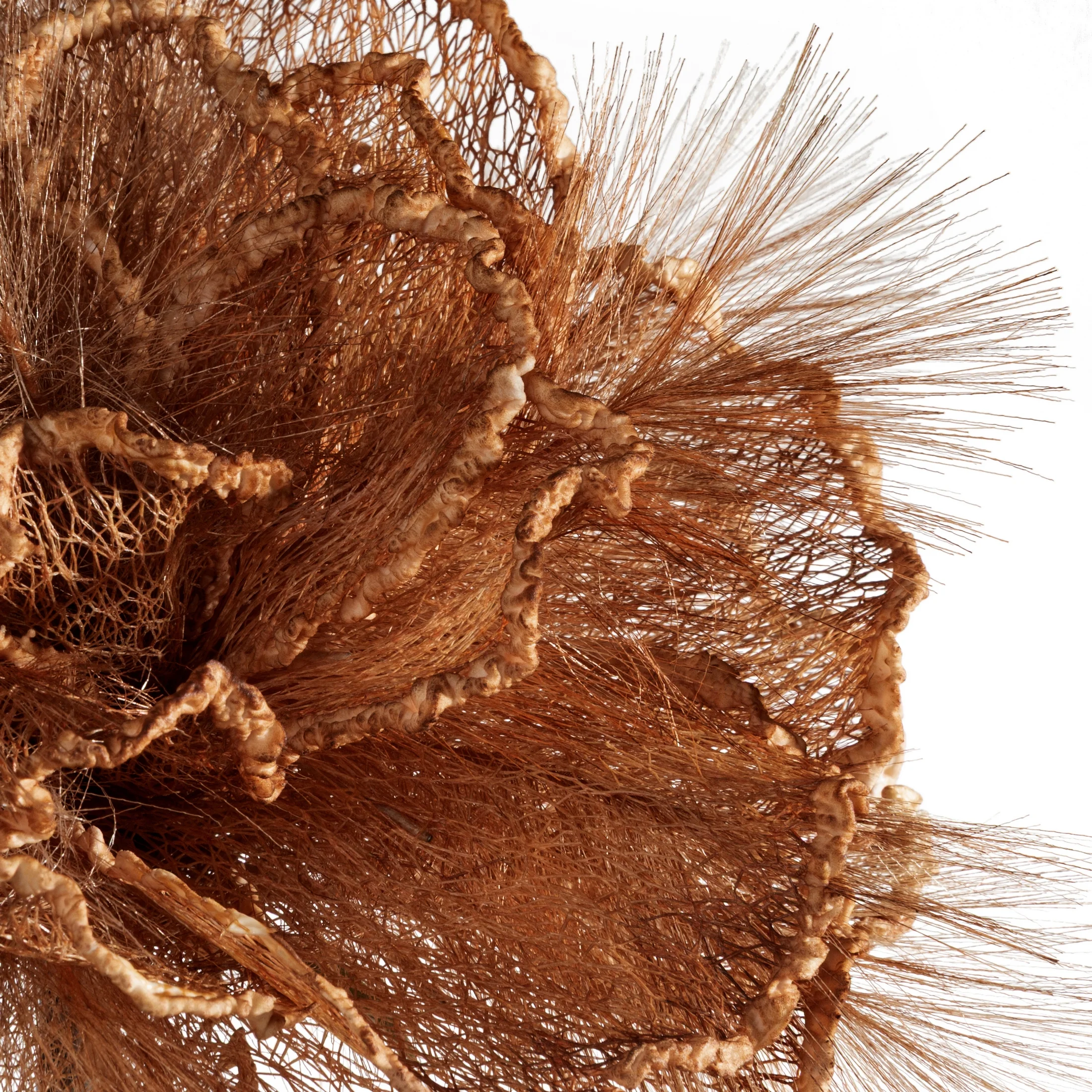 Kwiat sztuczny brązowy z siateczki 80 cm Eurofirany