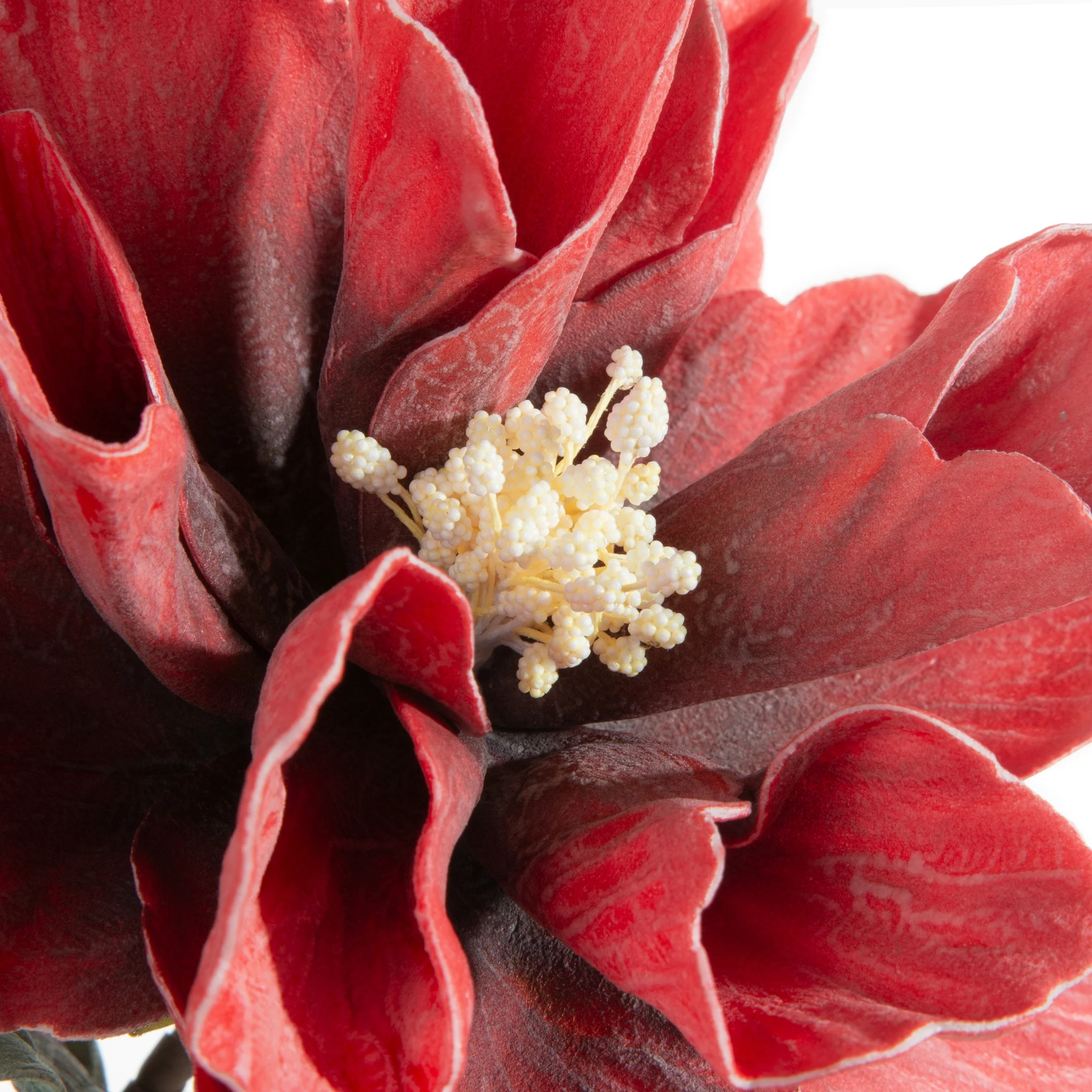 Kwiat sztuczny czerwony z plastycznej pianki foamiran 70 cm Eurofirany