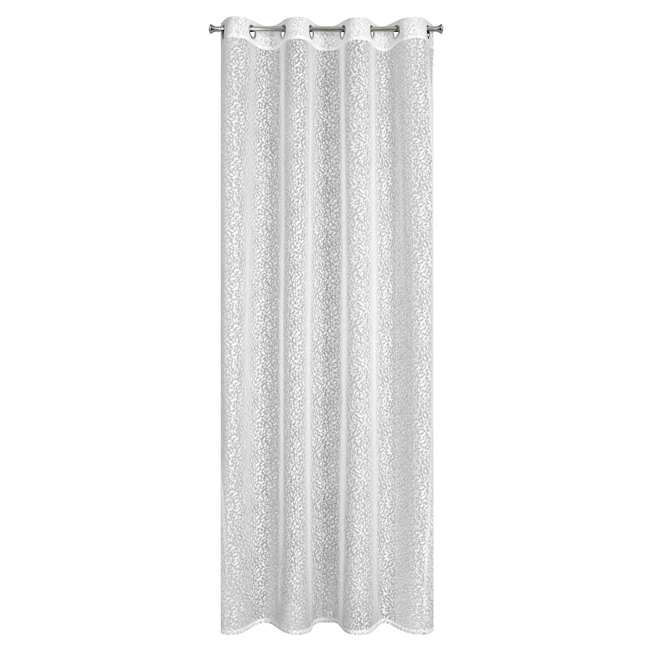 Zasłona biała z żakardowym wzorem 140x250 cm przelotka - MERA Eurofirany