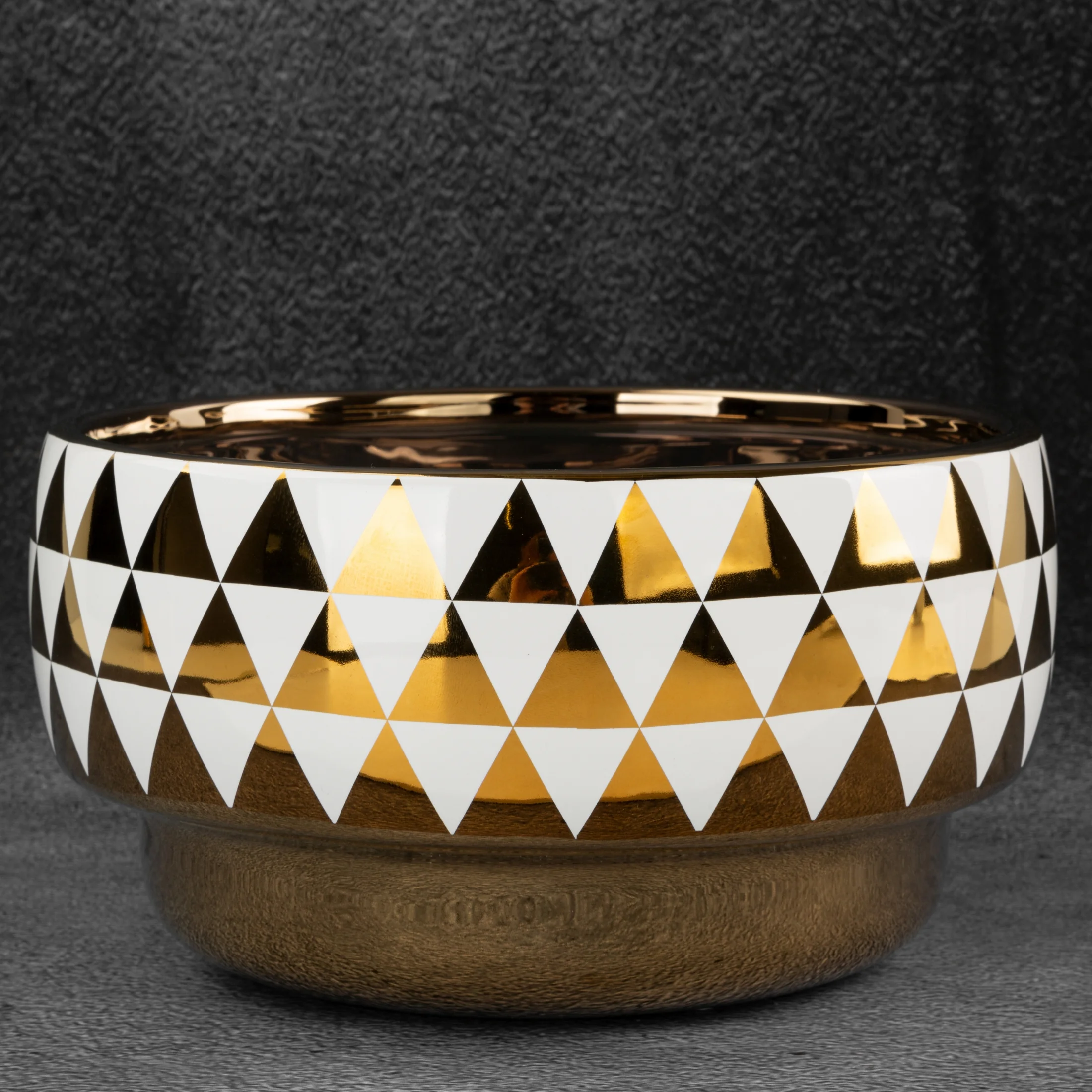 DELIA CZARNA BIAŁA DEKORACYJNA MISA Z DOLOMITU Z GEOMETRYCZNYM WZOREM 25x12cm