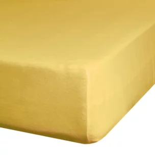 Prześcieradło jersey z gumką 240x220 cm z bawełny kolor musztardowy 125 g/m2 Design 91 Eurofirany