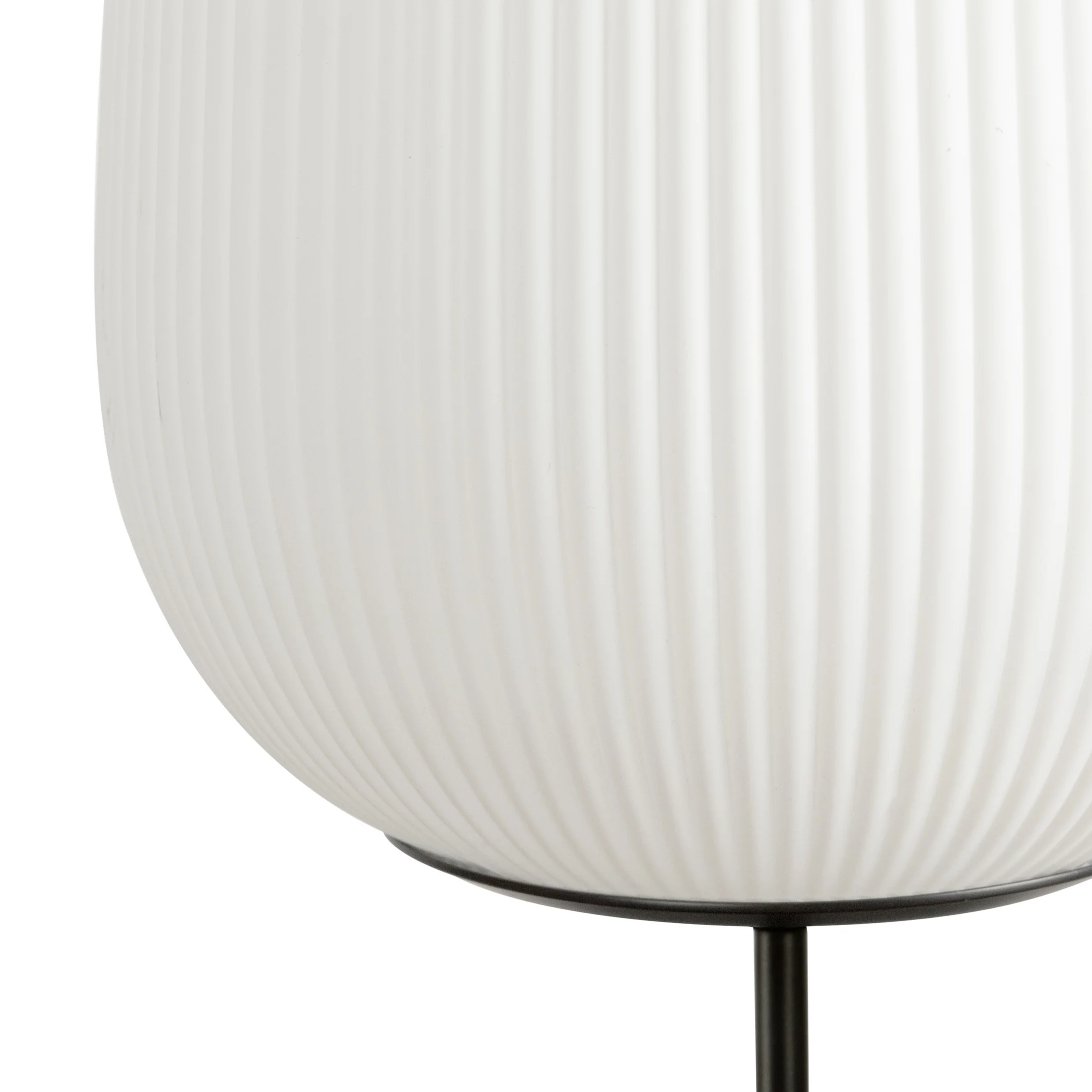 Designerska lampa stołowa biało-czarna z dekoracyjnym ryflowanym szkłem 23x46 cm RUTH Eurofirany