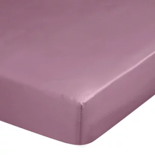 Prześcieradło z gumką 220x200 cm z satyny bawełnianej kolor ciemnyróż 125 g/m2 DINA Diva Line Eurofirany