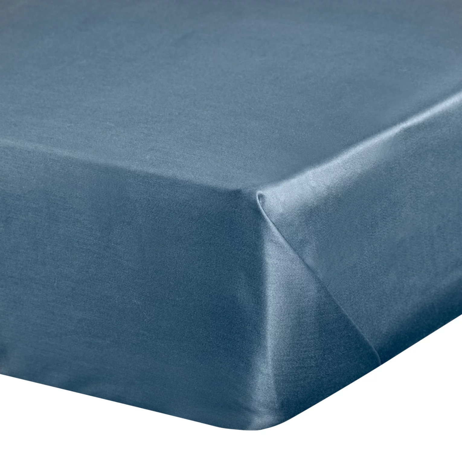 Prześcieradło bez gumki 160x210 cm z satyny bawełnianej kolor ciemnoniebieski 125 g/m2 DINA Diva Line Eurofirany