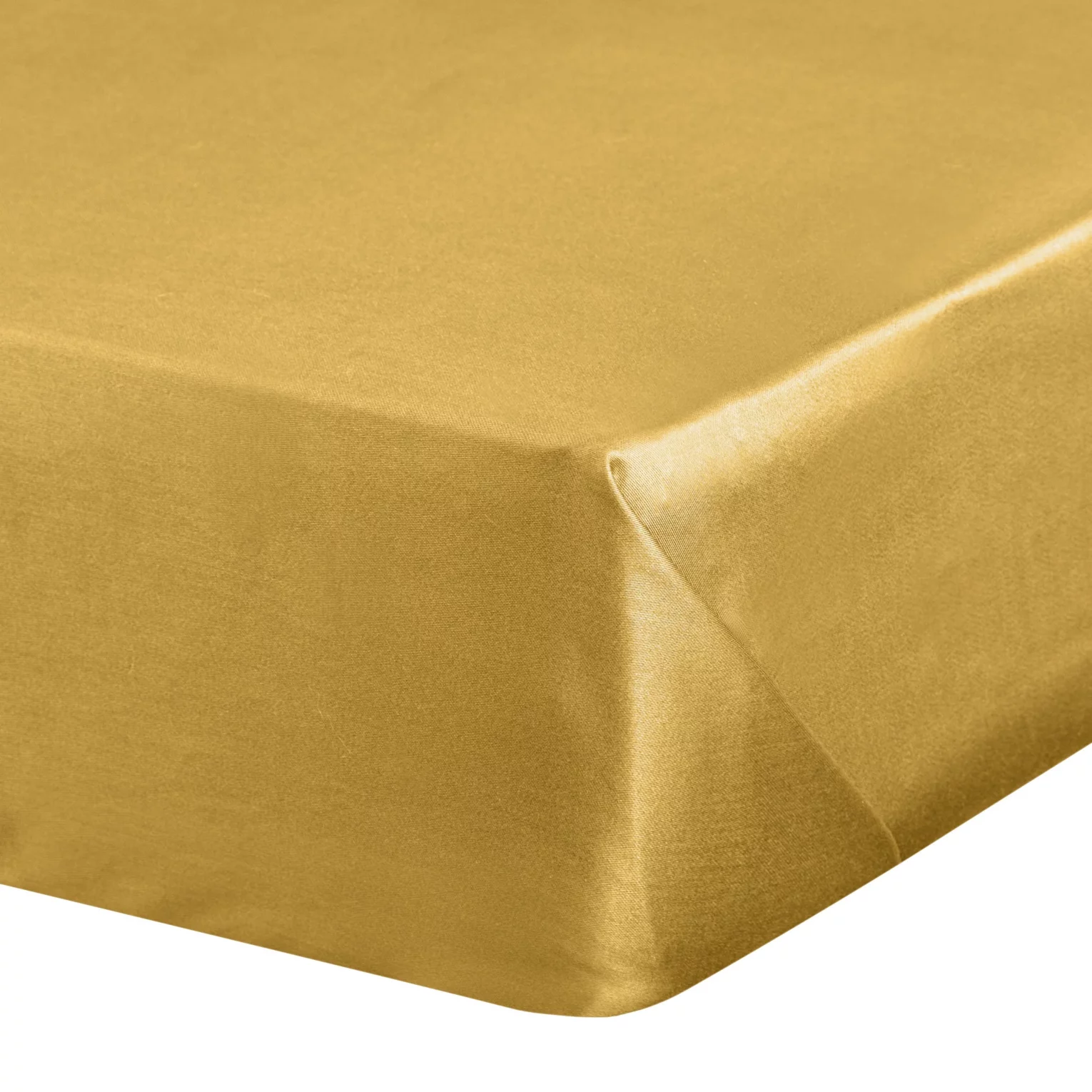 Prześcieradło bez gumki 160x210 cm z satyny bawełnianej kolor musztardowy 125 g/m2 DINA Diva Line Eurofirany