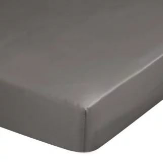 Prześcieradło z gumką 100x200 cm z satyny bawełnianej kolor popielaty 125 g/m2 DINA Diva Line Eurofirany
