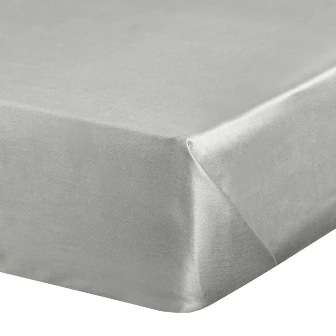 Prześcieradło bez gumki 180x210 cm z satyny bawełnianej kolor jasnoszary 125 g/m2 DINA Diva Line Eurofirany