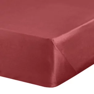Prześcieradło bez gumki 220x210 cm z satyny bawełnianej kolor czerwony 125 g/M2 DINA Diva Line Eurofirany
