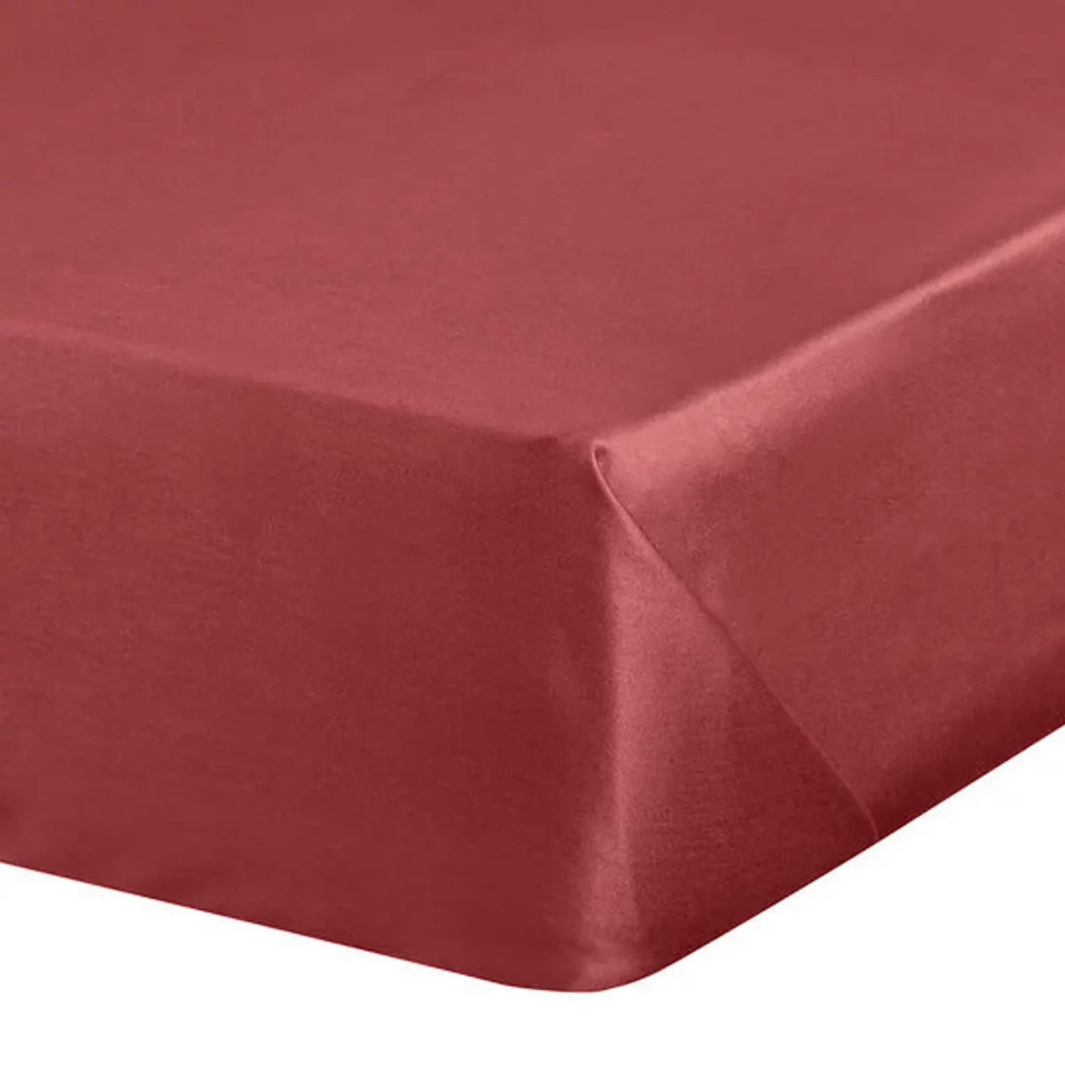 Prześcieradło bez gumki 180x210 cm z satyny bawełnianej kolor czerwony 125 g/m2 DINA Diva Line Eurofirany