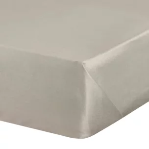 Prześcieradło bez gumki 180x210 cm z satyny bawełnianej kolor beżowy 125 g/m2 Diva Line Eurofirany